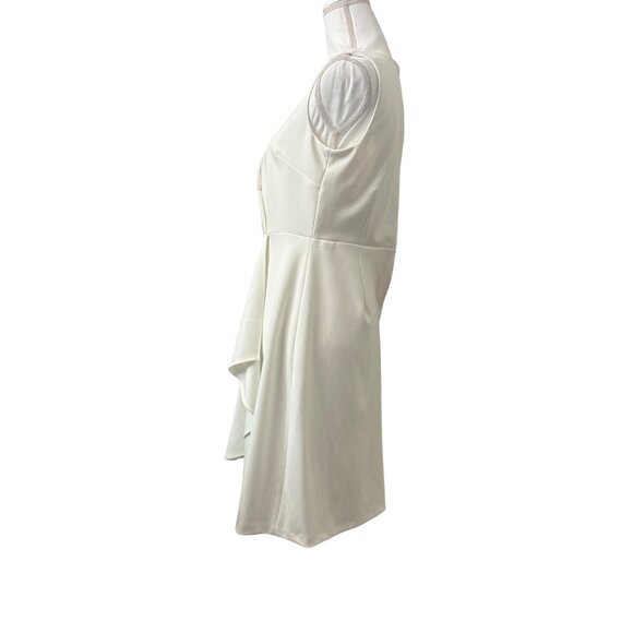 Calvin Klein White Sleeveless Faux Wrap Above Knee Dress Womens Size 8P - Picture 2 of 12